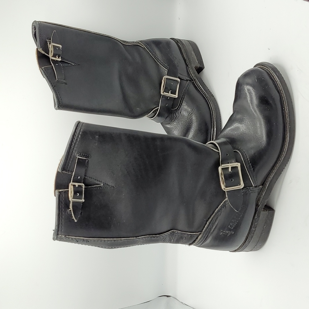 Carolina Engineer Motorcycle Boots Vintage Men Black Leather Engineer Biker SZ 7